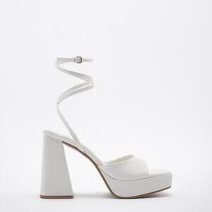 Zara White Platform Heels